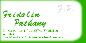 fridolin patkany business card